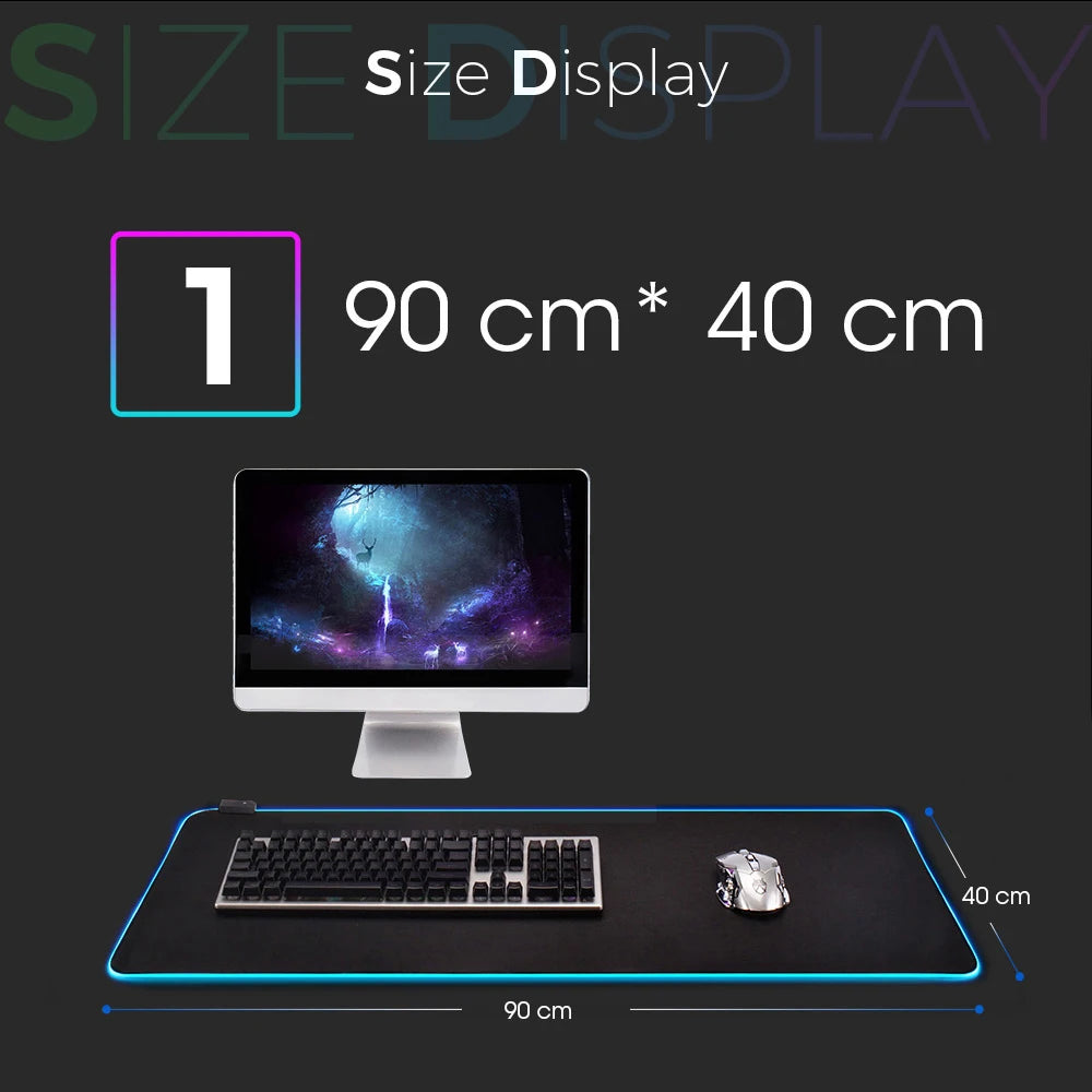 RGB LED Mauspad – Bunte Schreibtischunterlage für Gamer, wasserdicht & in mehreren Größen!