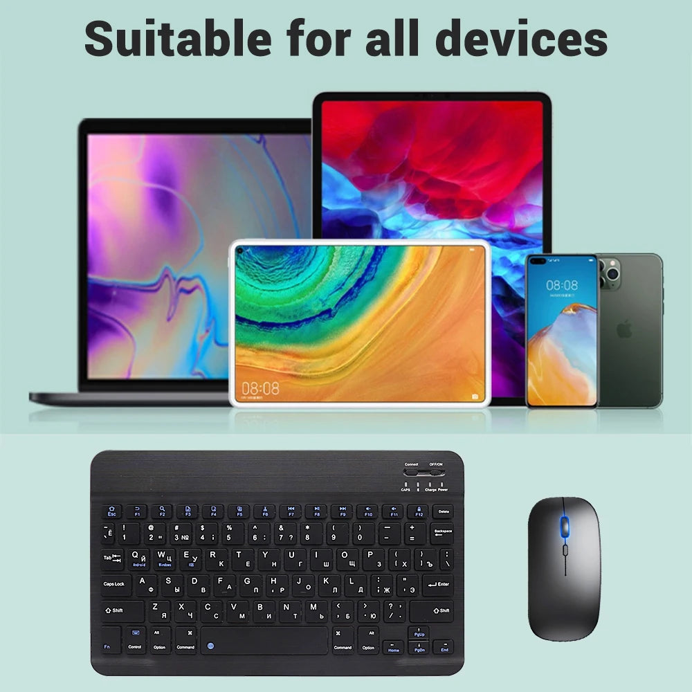 Bluetooth Tastatur & Maus – Vielseitig, kompakt & perfekt für iOS, Android & Windows-Geräte!