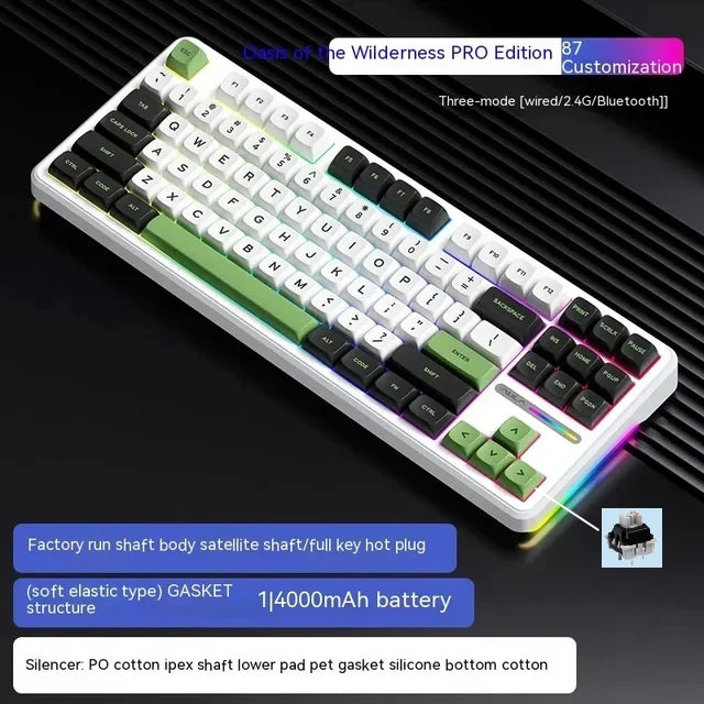 Aula F87Pro Gaming-Tastatur – Tri-Modus, ultraleise & kabellose Präzision!