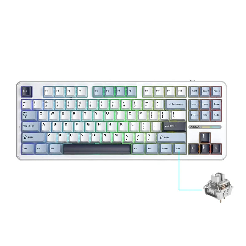 Aula F87Pro Gaming-Tastatur – Tri-Modus, ultraleise & kabellose Präzision!