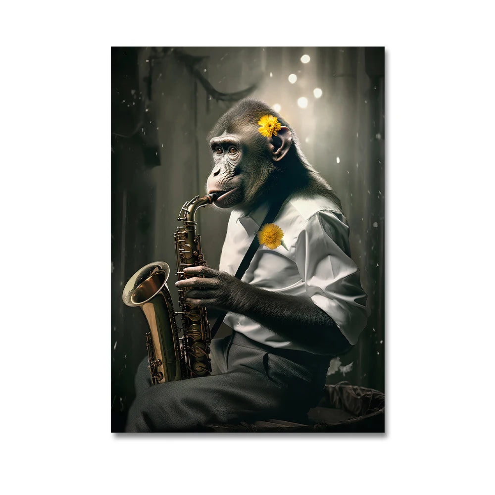 Nordic Gorilla Leinwand – Abstrakte Wandkunst für moderne Wohnkultur!