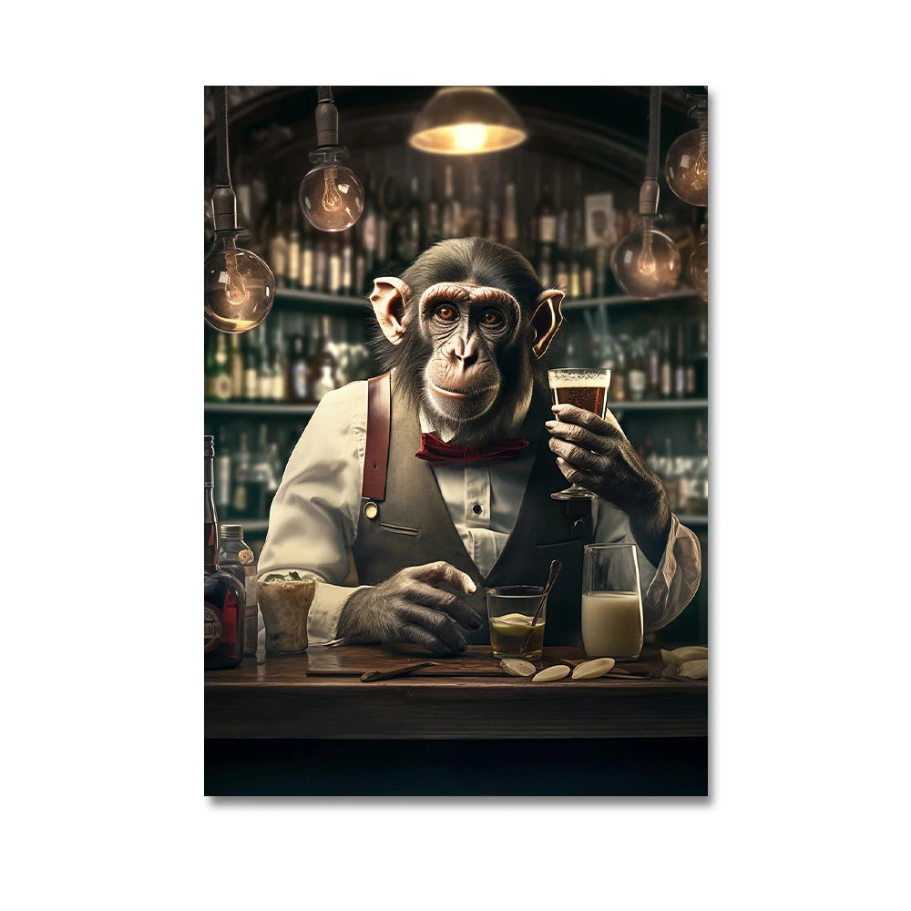 Nordic Gorilla Leinwand – Abstrakte Wandkunst für moderne Wohnkultur!