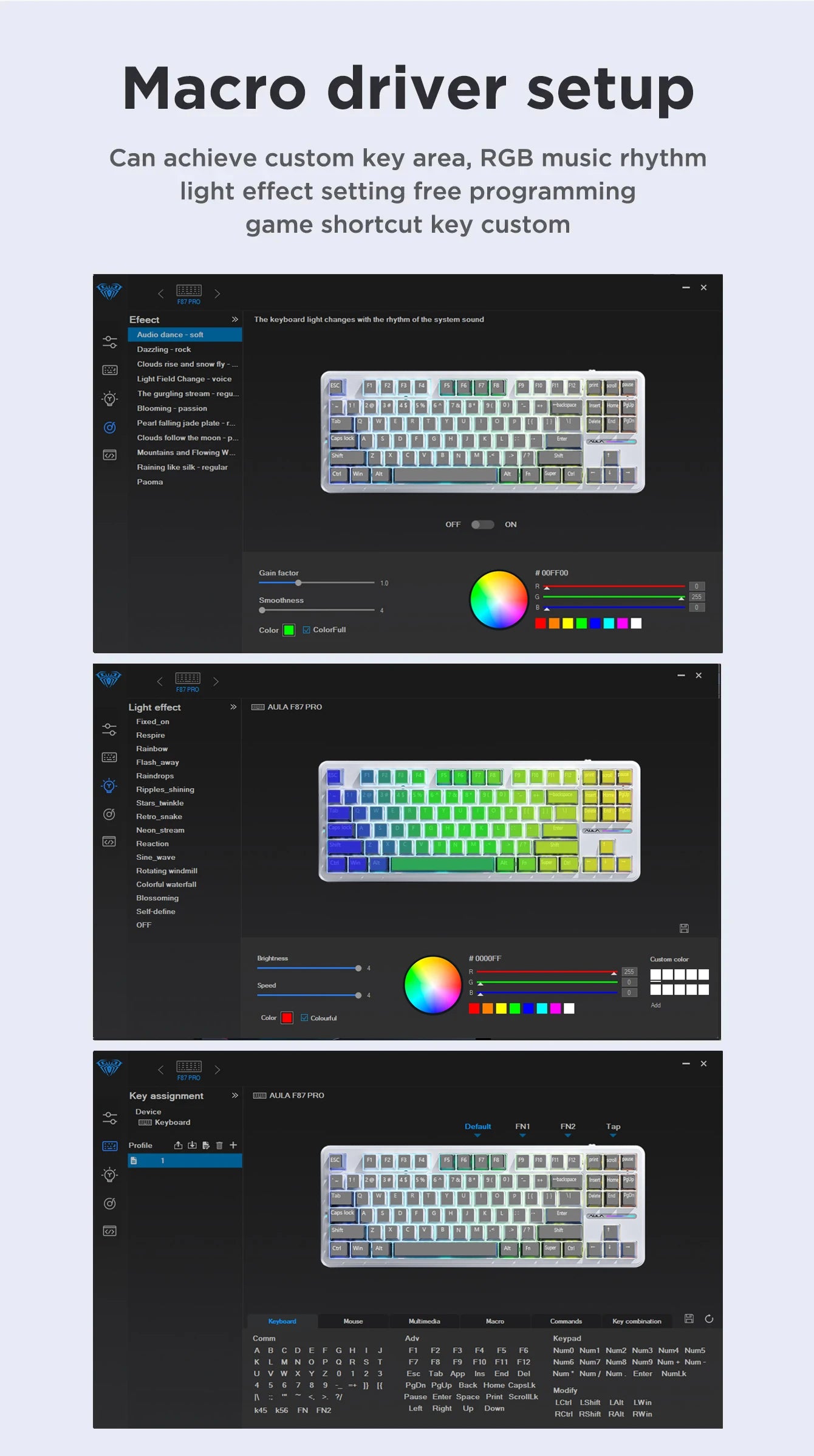 Aula F87Pro Gaming-Tastatur – Tri-Modus, ultraleise & kabellose Präzision!