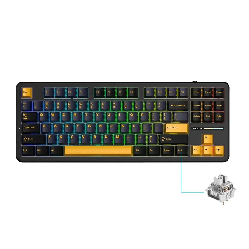 Aula F87Pro Gaming-Tastatur – Tri-Modus, ultraleise & kabellose Präzision!