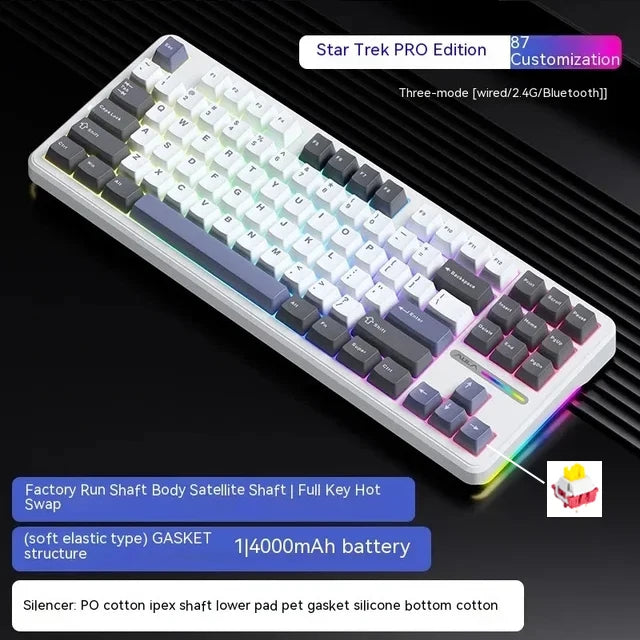 Aula F87Pro Gaming-Tastatur – Tri-Modus, ultraleise & kabellose Präzision!