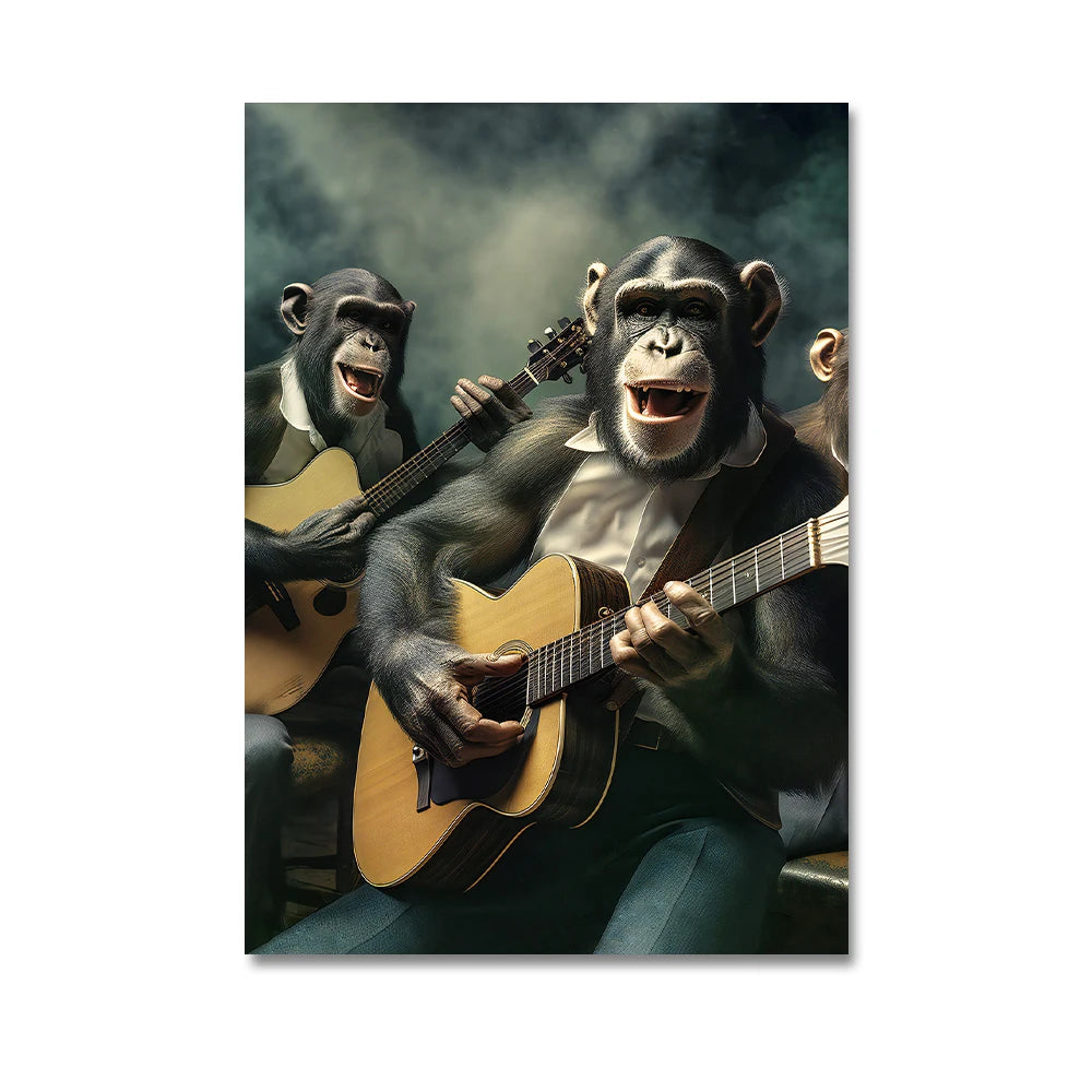 Nordic Gorilla Leinwand – Abstrakte Wandkunst für moderne Wohnkultur!