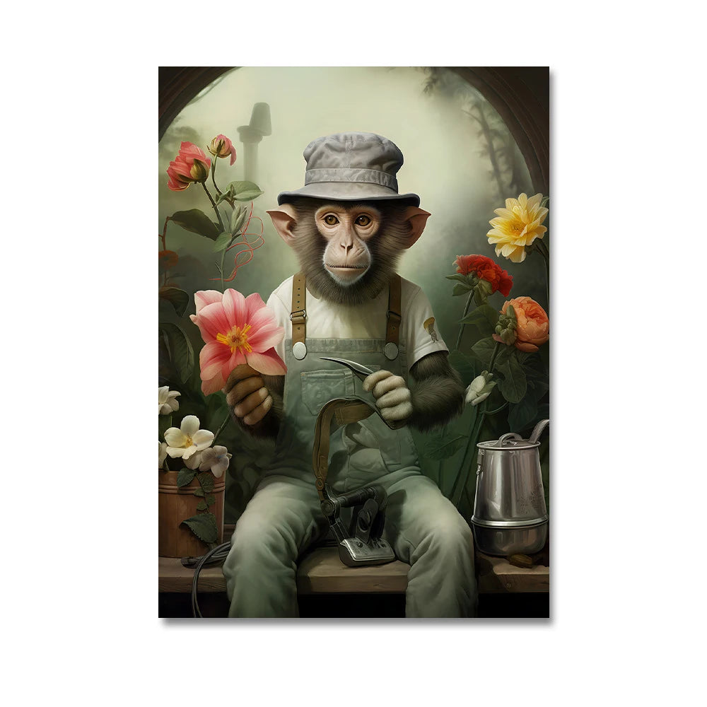 Nordic Gorilla Leinwand – Abstrakte Wandkunst für moderne Wohnkultur!