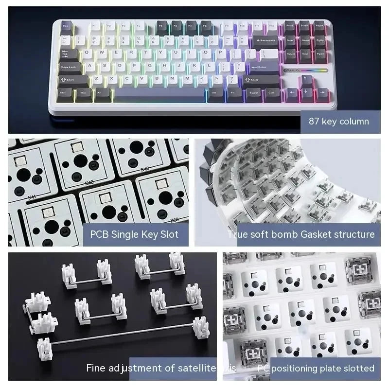 Aula F87Pro Gaming-Tastatur – Tri-Modus, ultraleise & kabellose Präzision!