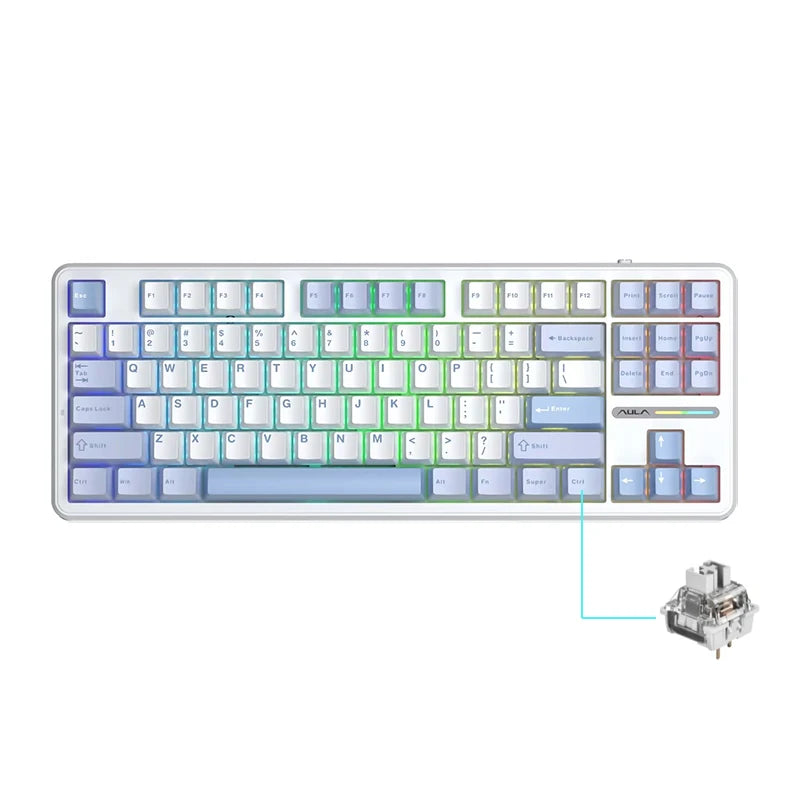 Aula F87Pro Gaming-Tastatur – Tri-Modus, ultraleise & kabellose Präzision!