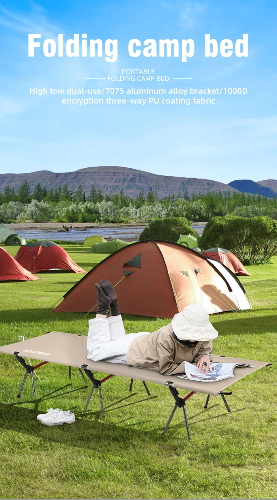 Tragbares Campingbett – Komfortabel, klappbar & ideal für Outdoor-Abenteuer!