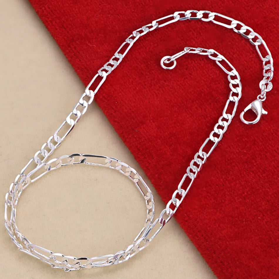Edles 925 Sterling Silber Schmuck-Set – 4mm Armband und Halskette für Männer & Frauen!
