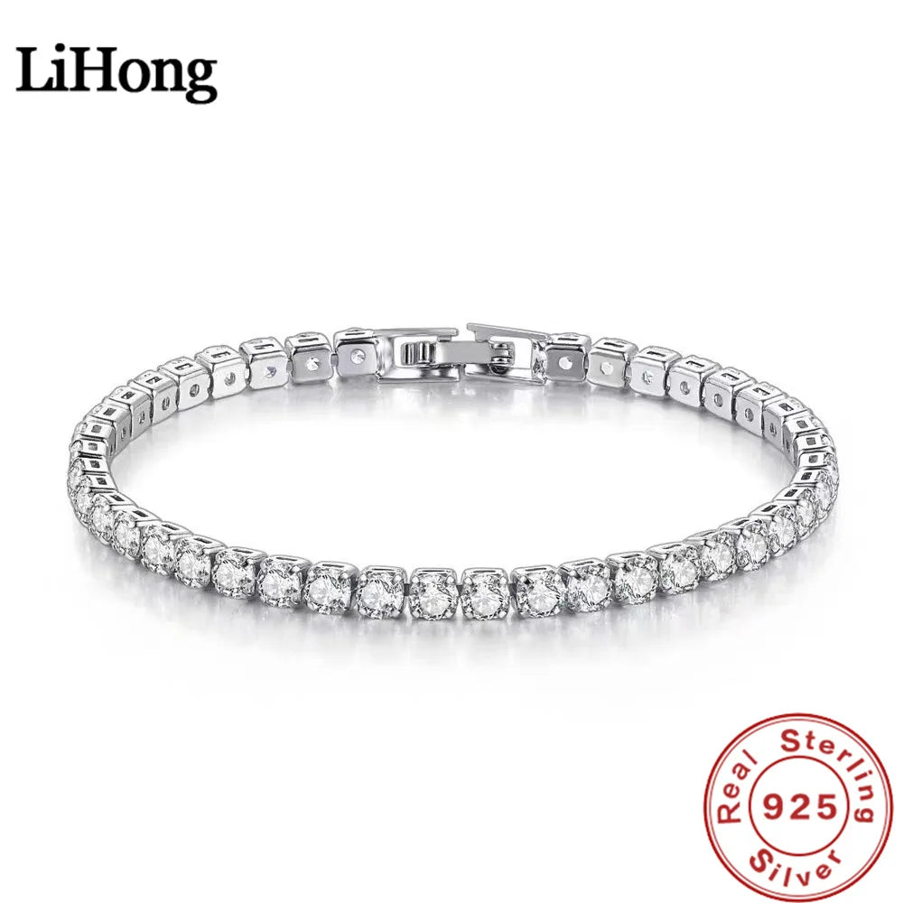Sterling Silber Armband – Elegantes Zirkonia Tennisball Design für jedes Handgelenk!