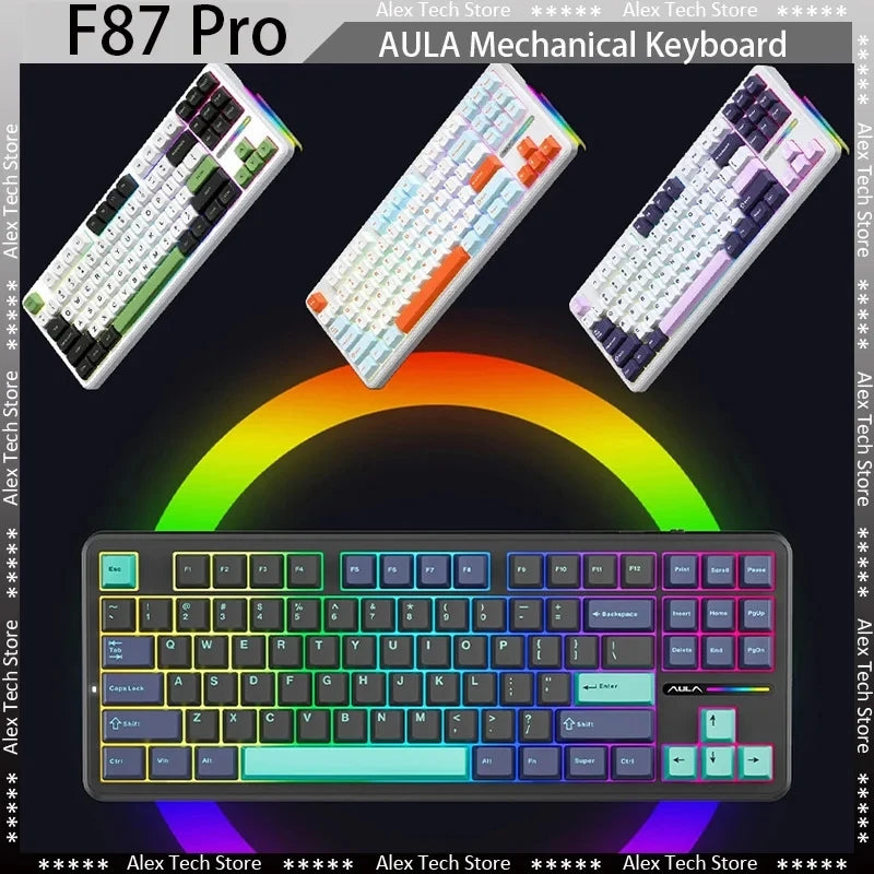 Aula F87Pro Gaming-Tastatur – Tri-Modus, ultraleise & kabellose Präzision!