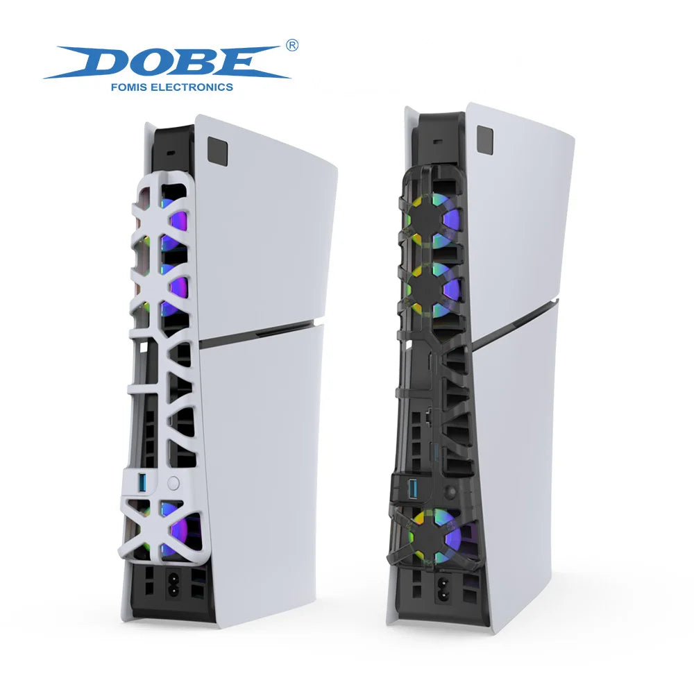 DOBE PS5 Slim Lüfter – Stylische RGB-Kühlung & Extra-USB für ultimatives Gaming!