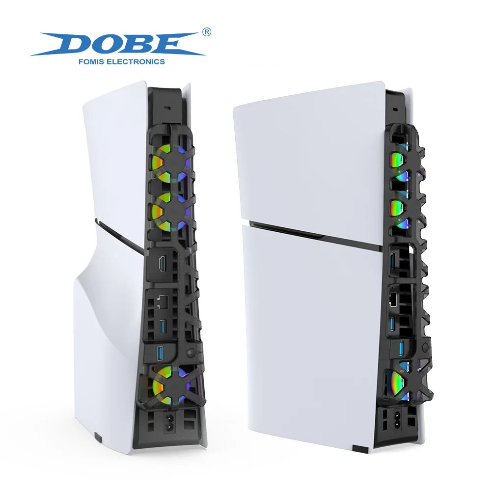 DOBE PS5 Slim Lüfter – Stylische RGB-Kühlung & Extra-USB für ultimatives Gaming!