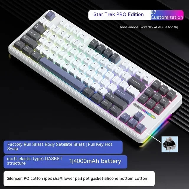 Aula F87Pro Gaming-Tastatur – Tri-Modus, ultraleise & kabellose Präzision!