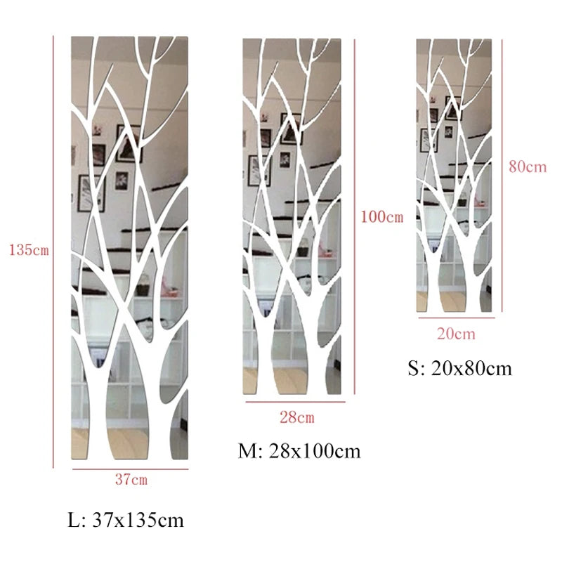 3D Baum Spiegel Wandaufkleber – DIY Kunst für stilvolle Wohnzimmer- und Schlafzimmerdeko!