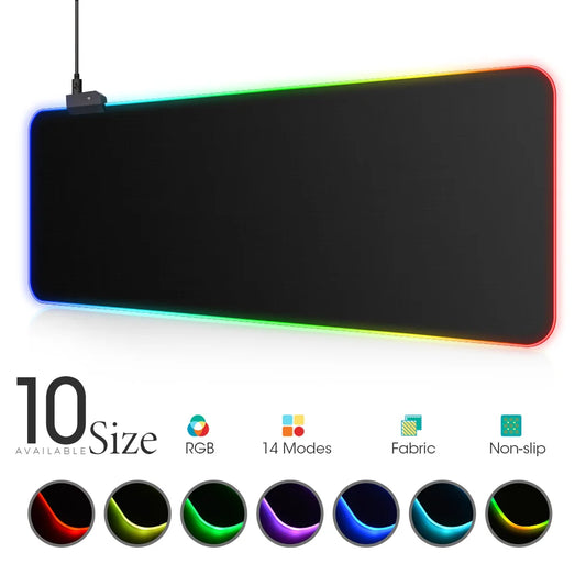 RGB LED Mauspad – Bunte Schreibtischunterlage für Gamer, wasserdicht & in mehreren Größen!