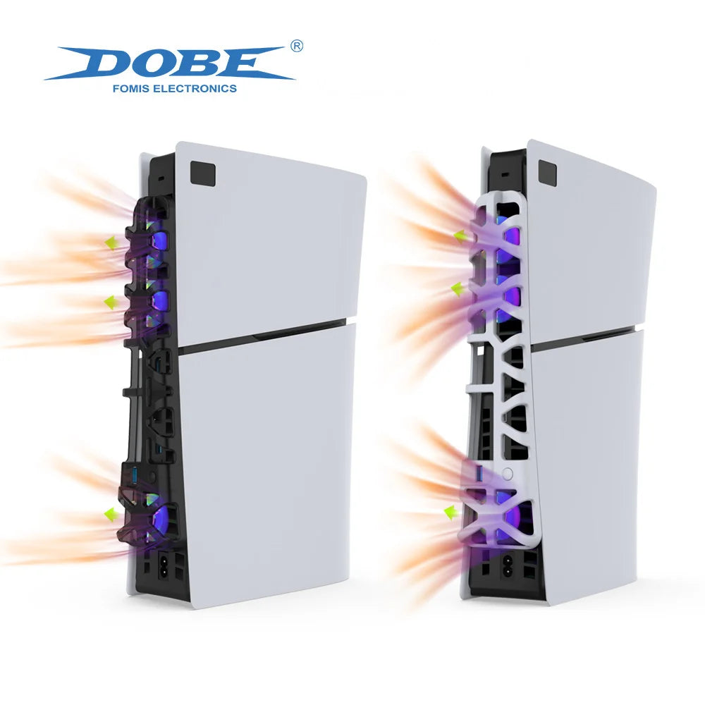 DOBE PS5 Slim Lüfter – Stylische RGB-Kühlung & Extra-USB für ultimatives Gaming!
