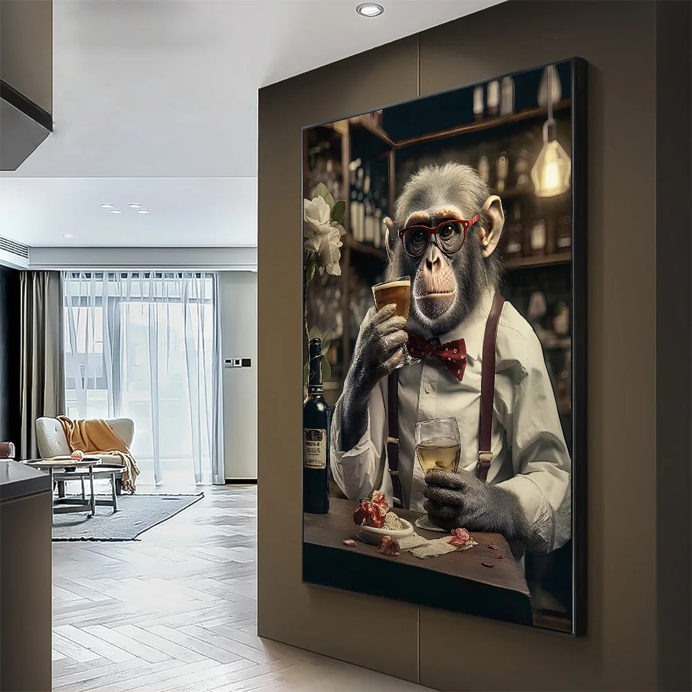 Nordic Gorilla Leinwand – Abstrakte Wandkunst für moderne Wohnkultur!