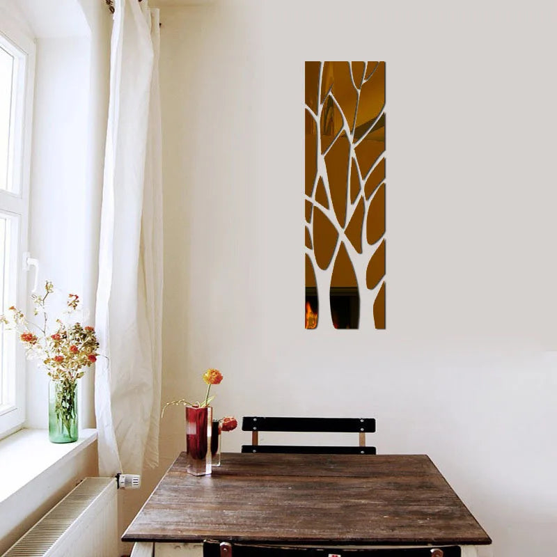 3D Baum Spiegel Wandaufkleber – DIY Kunst für stilvolle Wohnzimmer- und Schlafzimmerdeko!