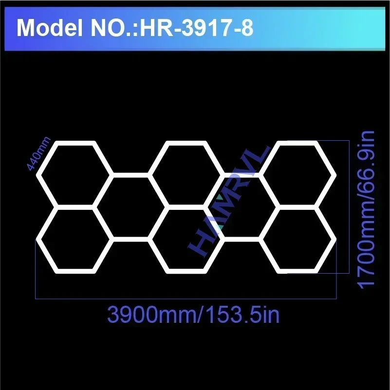 Hexagon LED-Garagenbeleuchtung – Leistungsstark, individuell anpassbar & perfekt für Werkstätten!