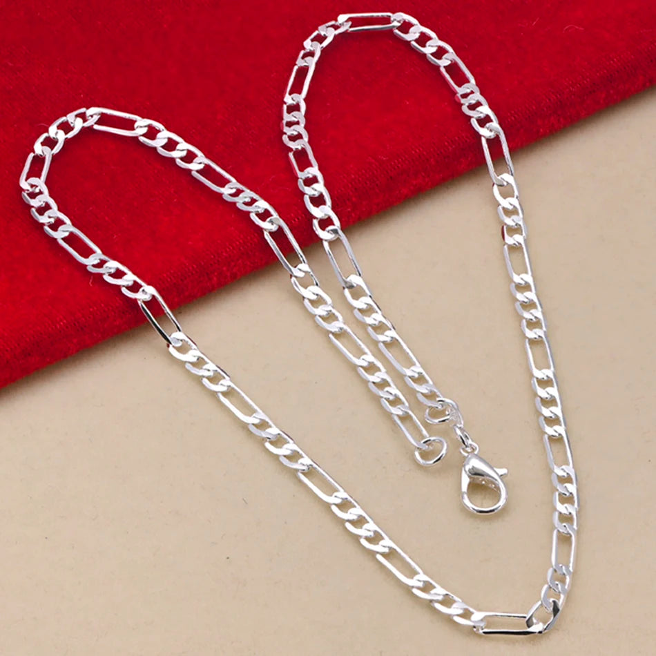 Edles 925 Sterling Silber Schmuck-Set – 4mm Armband und Halskette für Männer & Frauen!