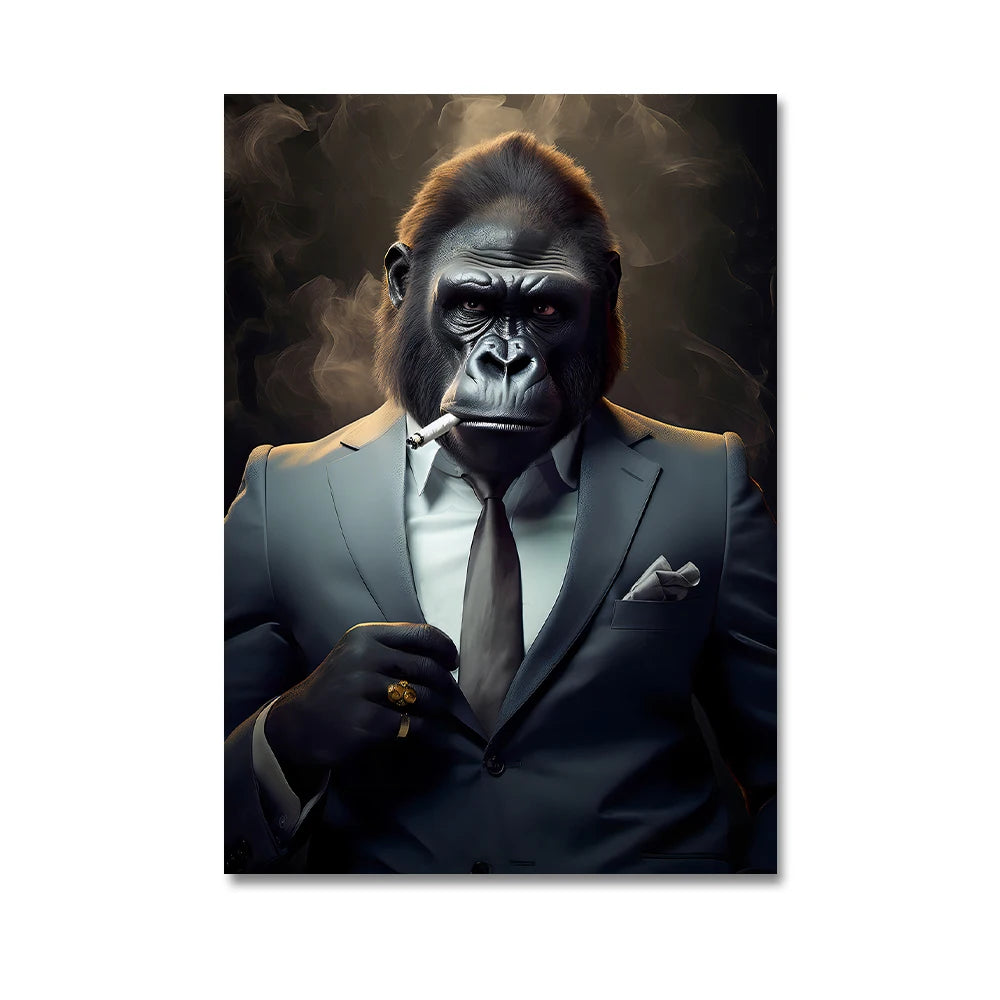 Nordic Gorilla Leinwand – Abstrakte Wandkunst für moderne Wohnkultur!