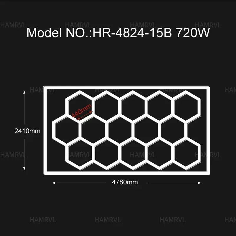 Hexagon LED-Garagenbeleuchtung – Leistungsstark, individuell anpassbar & perfekt für Werkstätten!