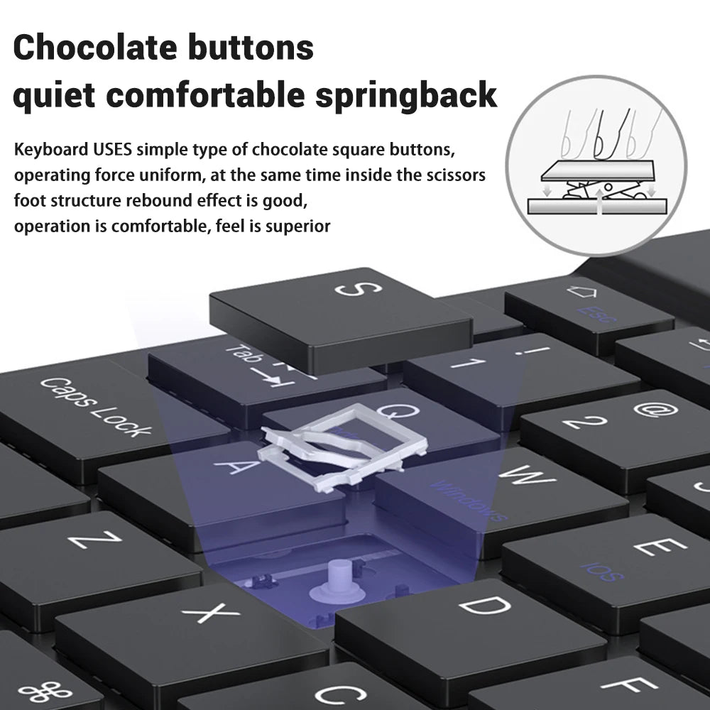 Bluetooth Tastatur & Maus – Vielseitig, kompakt & perfekt für iOS, Android & Windows-Geräte!