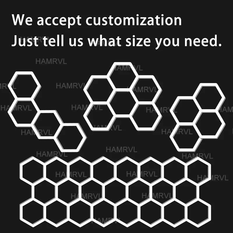 Hexagon LED-Garagenbeleuchtung – Leistungsstark, individuell anpassbar & perfekt für Werkstätten!