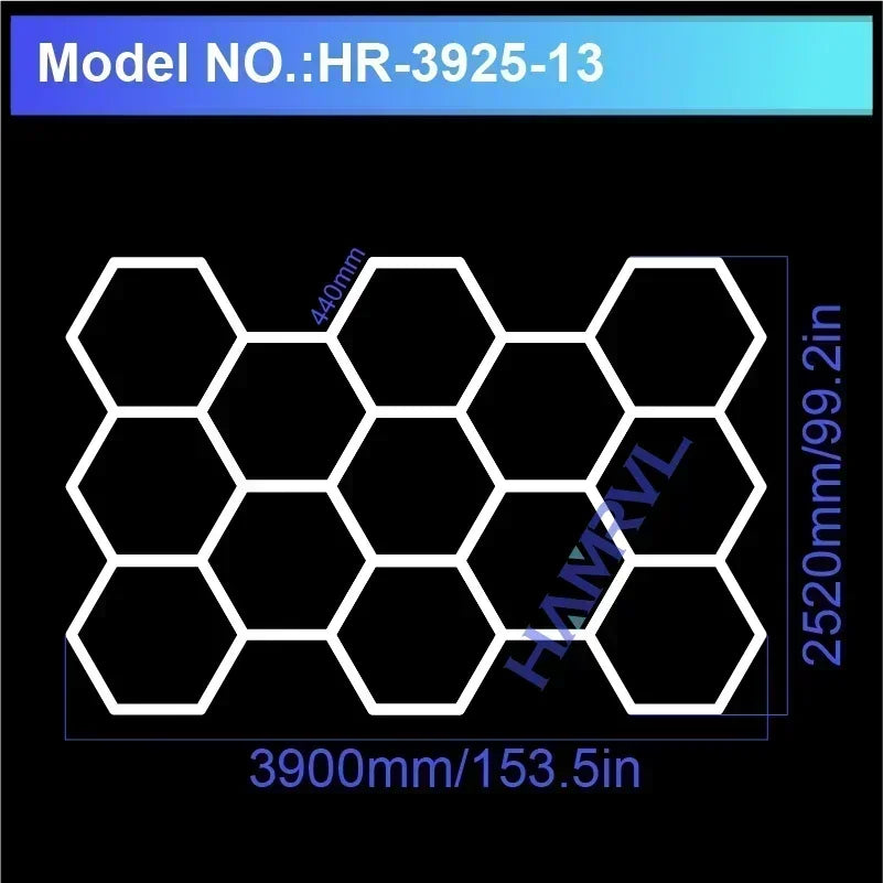 Hexagon LED-Garagenbeleuchtung – Leistungsstark, individuell anpassbar & perfekt für Werkstätten!