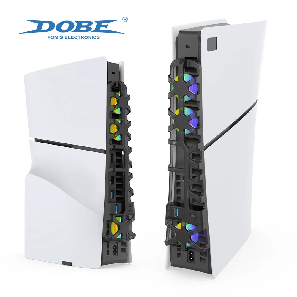 DOBE PS5 Slim Lüfter – Stylische RGB-Kühlung & Extra-USB für ultimatives Gaming!