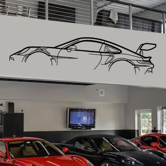 Starke Auto-Silhouette Wandkunst – Perfekte Vinyl-Aufkleber für Garage und Auto-Liebhaber!