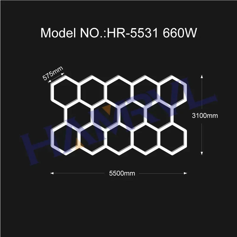 Hexagon LED-Garagenbeleuchtung – Leistungsstark, individuell anpassbar & perfekt für Werkstätten!