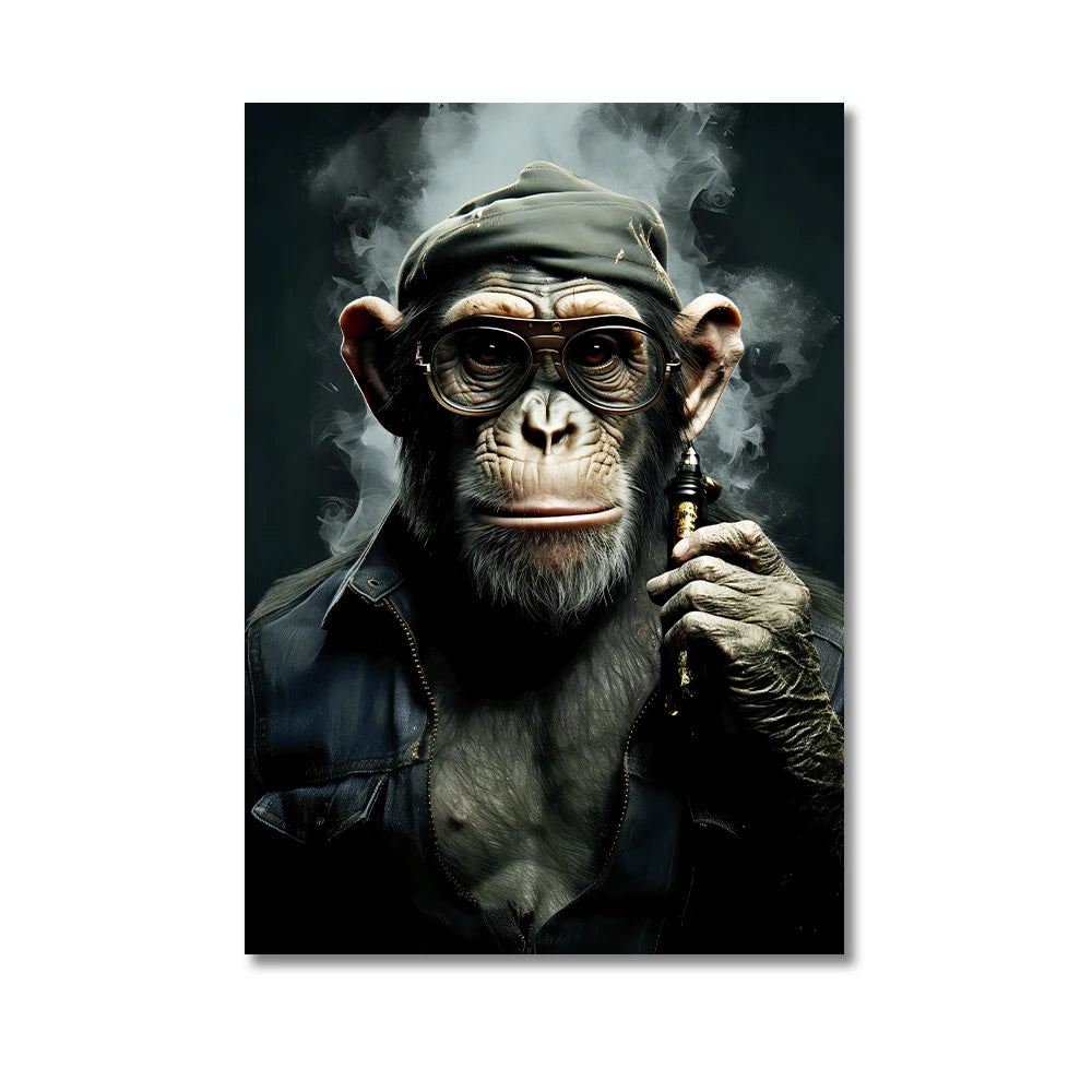 Nordic Gorilla Leinwand – Abstrakte Wandkunst für moderne Wohnkultur!