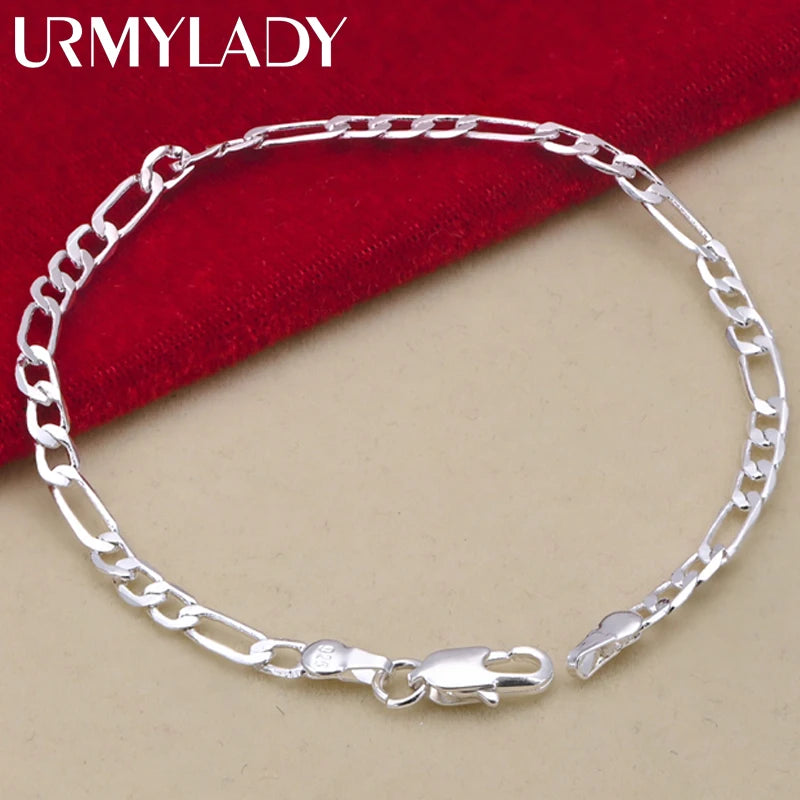 Edles 925 Sterling Silber Schmuck-Set – 4mm Armband und Halskette für Männer & Frauen!