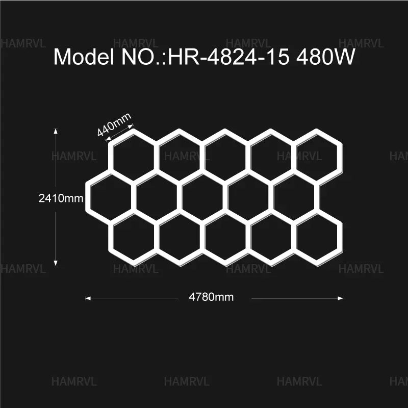 Hexagon LED-Garagenbeleuchtung – Leistungsstark, individuell anpassbar & perfekt für Werkstätten!