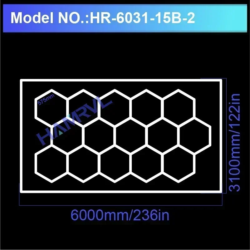 Hexagon LED-Garagenbeleuchtung – Leistungsstark, individuell anpassbar & perfekt für Werkstätten!