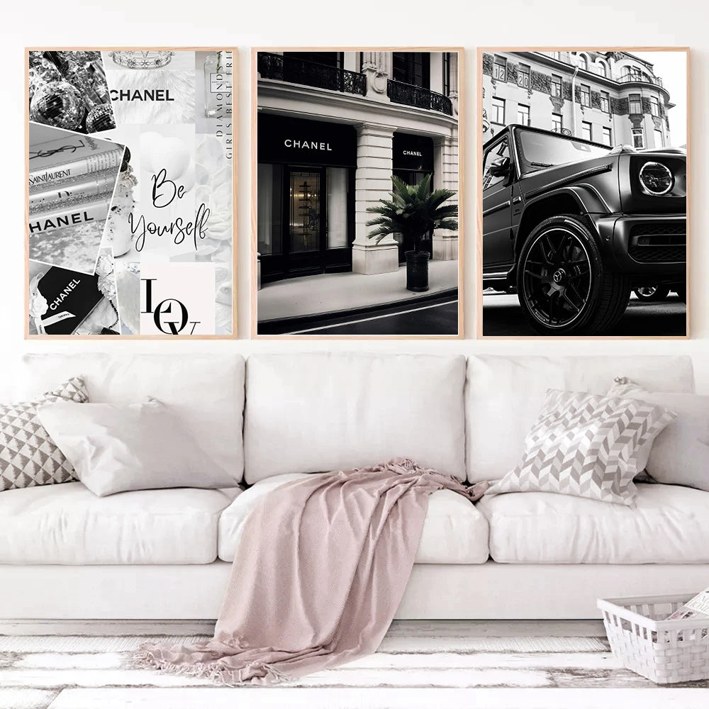 Nordische Luxus-Leinwand – Stilvolle Wandkunst für Mode, Autos & edle Raumdekoration!