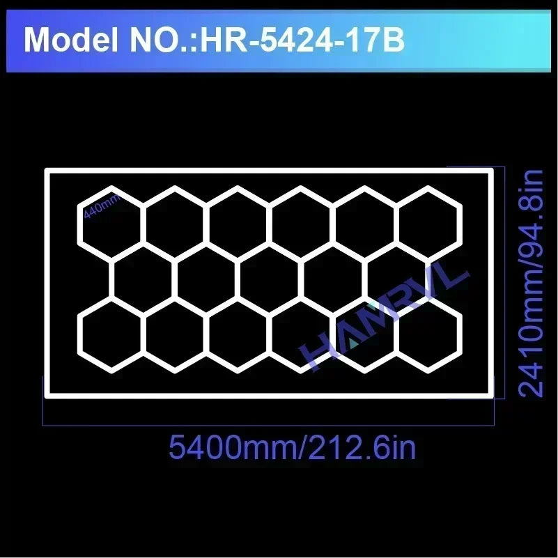 Hexagon LED-Garagenbeleuchtung – Leistungsstark, individuell anpassbar & perfekt für Werkstätten!