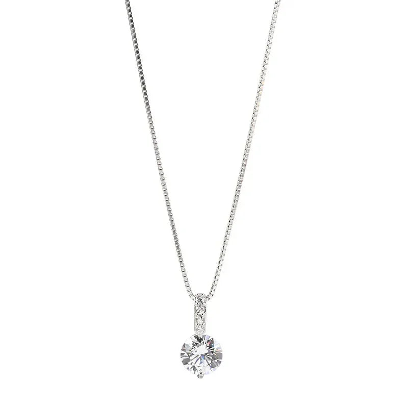 Zeitlose Schönheit – 925 Sterling Silber Halskette mit Zirkon-Anhänger für stilvolle Frauen!