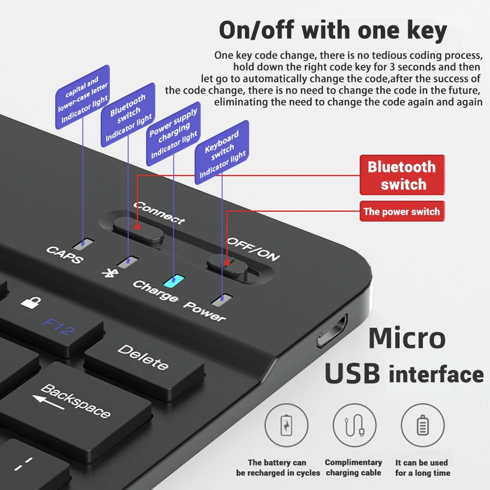 Bluetooth Tastatur & Maus – Vielseitig, kompakt & perfekt für iOS, Android & Windows-Geräte!